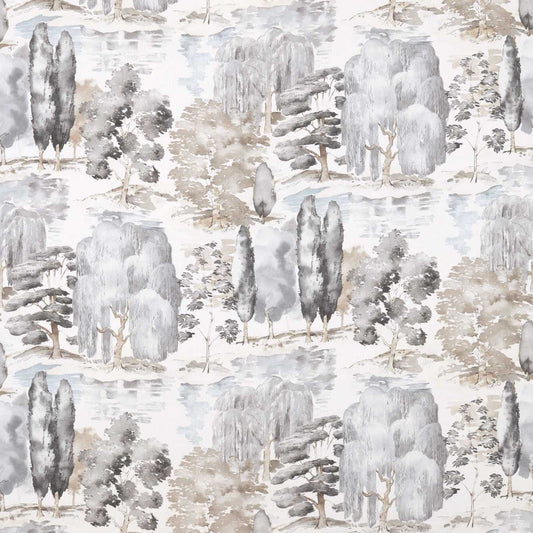 SANDERSON Waterperry Fabric Leaves , Trees Charcoal   - DWAP226268