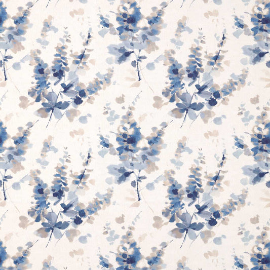 SANDERSON Delphiniums Fabric Classic Floral Indigo   - DWAP226288