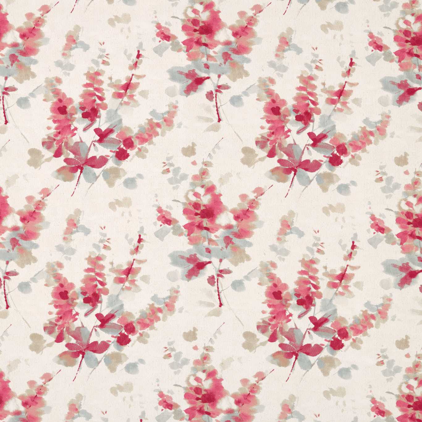 SANDERSON Delphiniums Fabric Classic Floral Coral   - DWAP226290