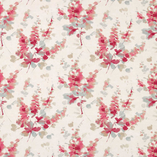 SANDERSON Delphiniums Fabric Classic Floral Coral   - DWAP226290