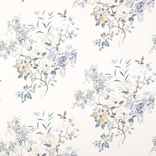 SANDERSON Magnolia & Blossom Fabric Classic Floral Blossom,Leaf   - DWAP226293