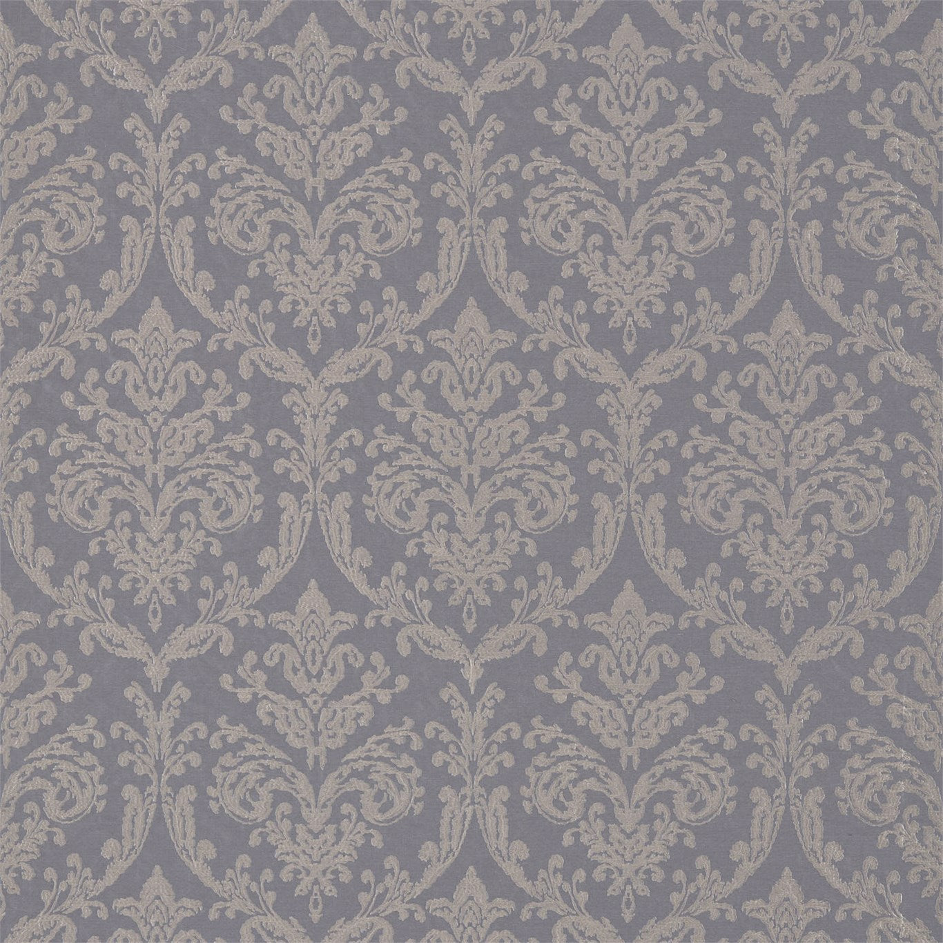SANDERSON Riverside Damask Fabric Damasks Pewter   - DWAP235929