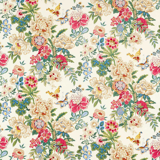 SANDERSON Emperor Peony Fabric Classic Floral Lotus Pink   - DWAT226962