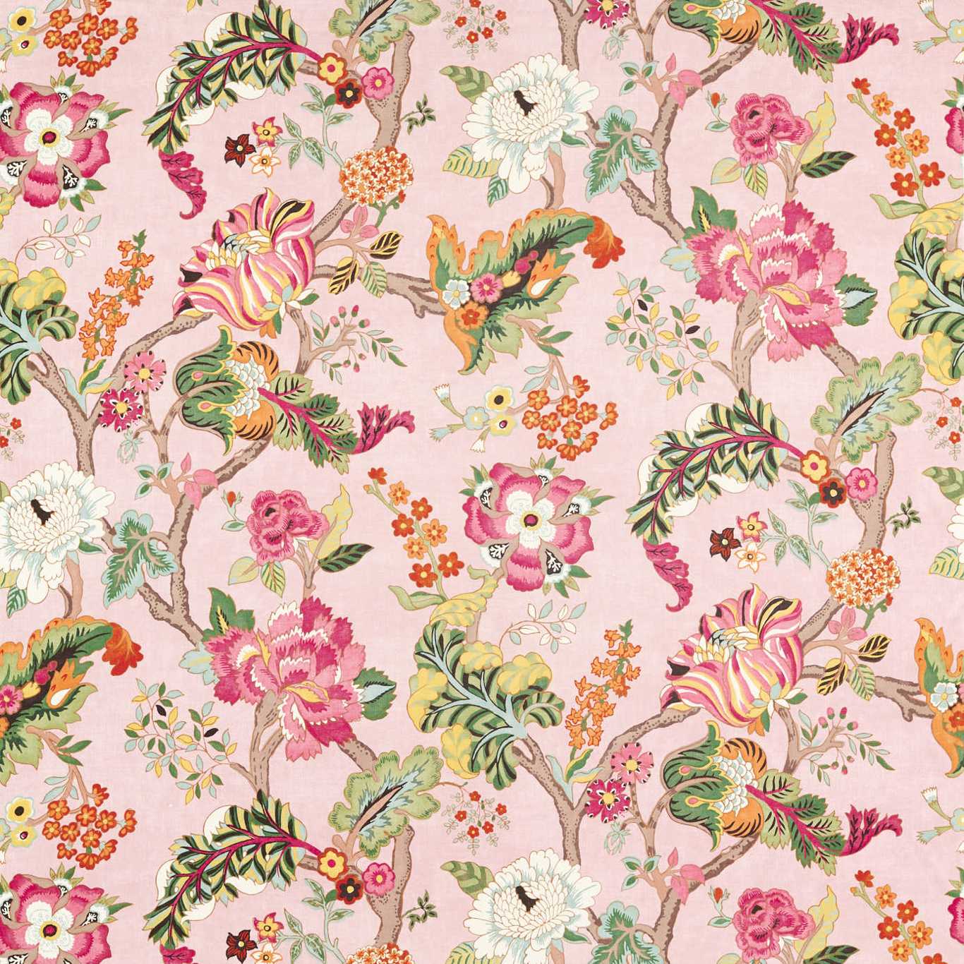 SANDERSON Fusang Tree Fabric Classic Floral Peach Blossom   - DWAT226966