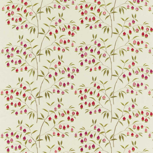 SANDERSON Chinese Lantern Fabric Leaves , Trees Wild Plum   - DWAT237271