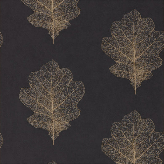 SANDERSON Oak Filigree Wallpaper Leaves , Trees Charcoal,Bronze  Rotary/Gravure Wallpaper - DWOW215700