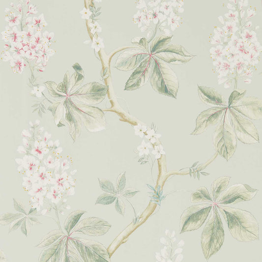 SANDERSON Chestnut Tree Wallpaper Leaves , Trees Seaspray,Peony  Gravure Printed Wallpaper - DWOW215710