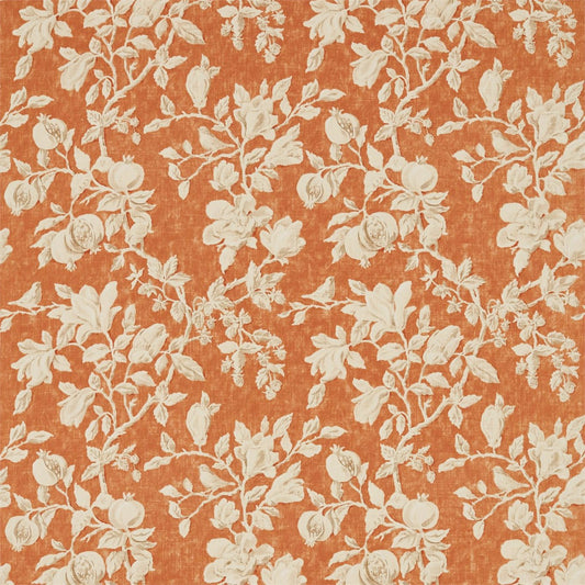 SANDERSON OUTLET Magnolia & Pomegranate Fabric Classic Floral Russet,Wheat   - DWOW225506