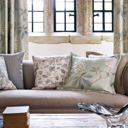 SANDERSON Chestnut Tree Fabric Classic Floral Grey Blue,Sage   - DWOW225513