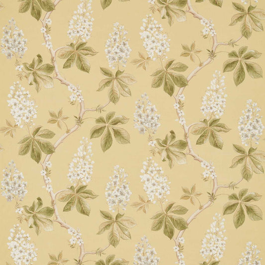 SANDERSON Chestnut Tree Fabric Classic Floral Lemon,Lettuce   - DWOW225516