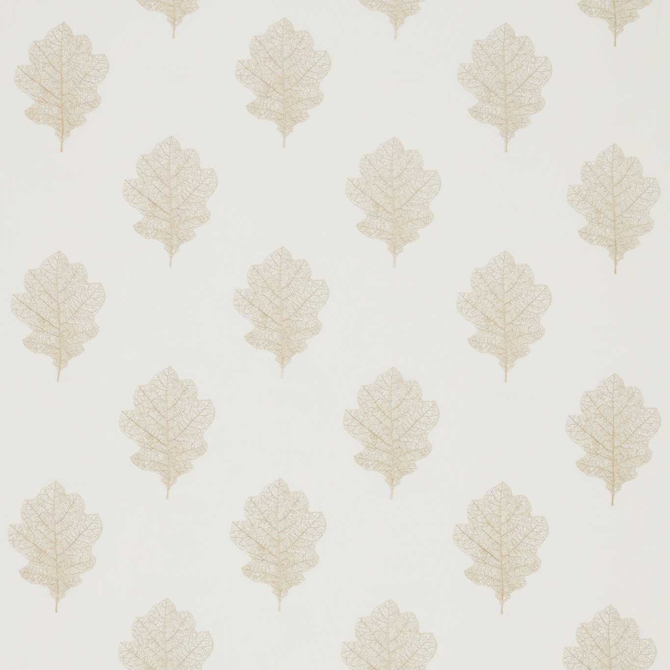 SANDERSON Oak Filigree Fabric Leaves , Trees Milk   - DWOW235603
