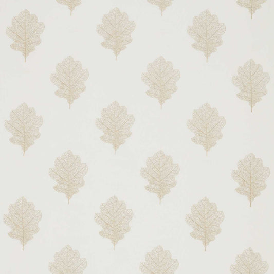 SANDERSON Oak Filigree Fabric Leaves , Trees Milk   - DWOW235603