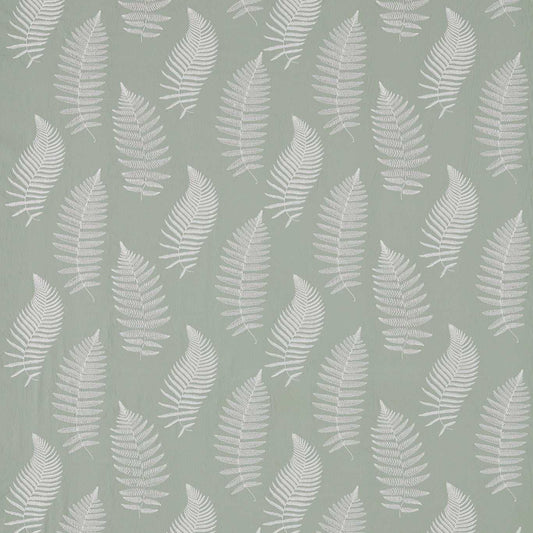SANDERSON Fern Embroidery Fabric Leaves , Trees Mist   - DWOW235606