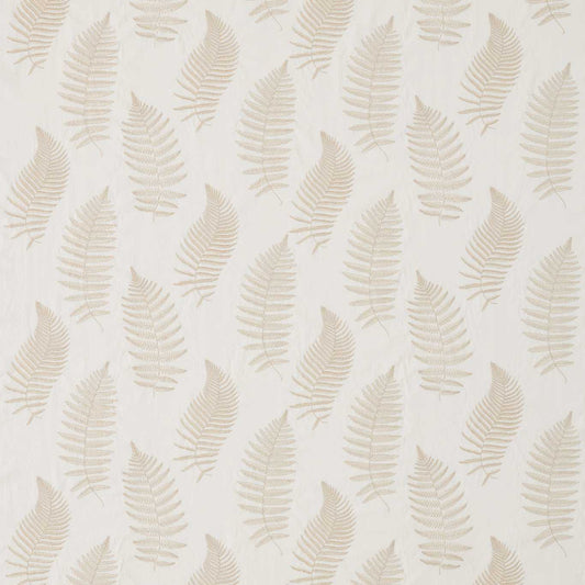 SANDERSON Fern Embroidery Fabric Leaves , Trees Ivory   - DWOW235607