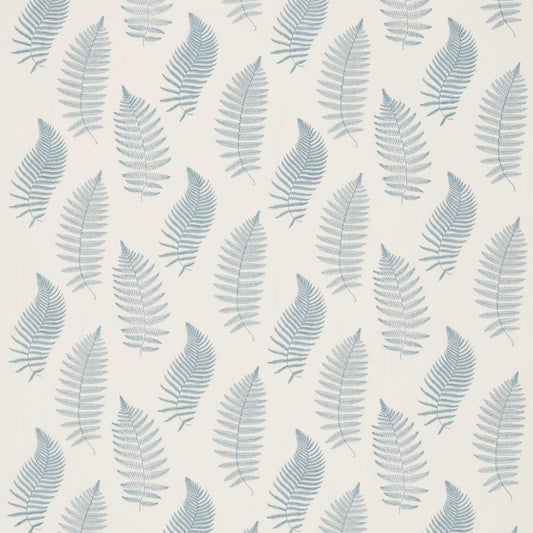 SANDERSON Fern Embroidery Fabric Leaves , Trees Powder Blue   - DWOW235609