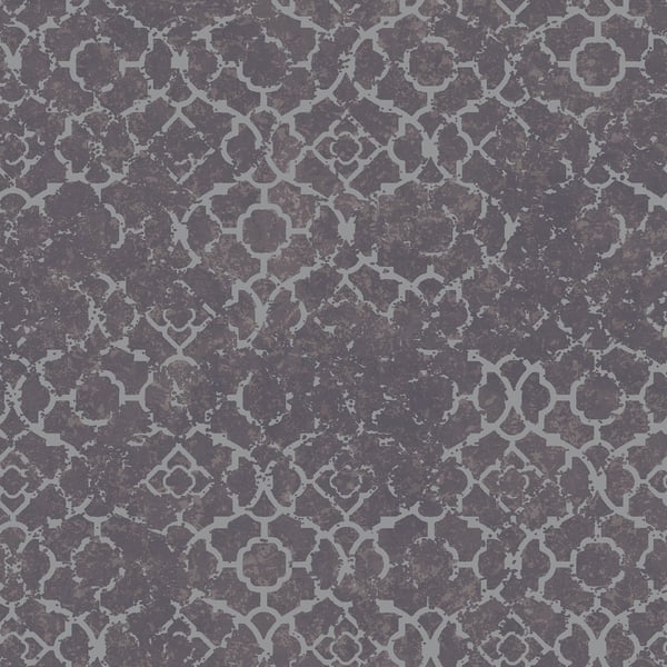 Galerie Wallcoverings Emporium Aged Quatrefoil Galerie Wallcoverings  Purple, Lilac   - DWP0246-01