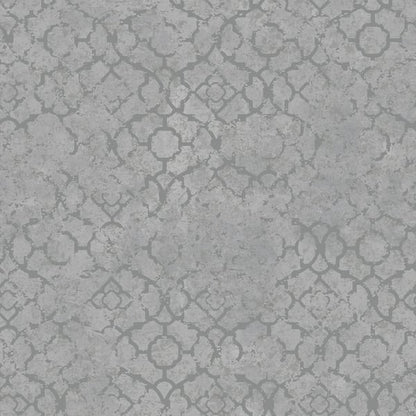 Galerie Wallcoverings Emporium Aged Quatrefoil Galerie Wallcoverings  Silver Grey   - DWP0246-03