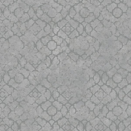 Galerie Wallcoverings Emporium Aged Quatrefoil Galerie Wallcoverings  Silver Grey   - DWP0246-03
