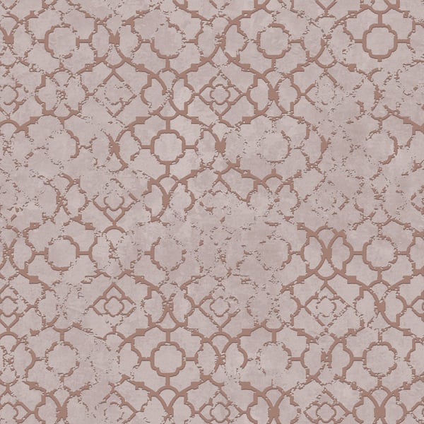 Galerie Wallcoverings Emporium Aged Quatrefoil Galerie Wallcoverings  Rose Gold   - DWP0246-04