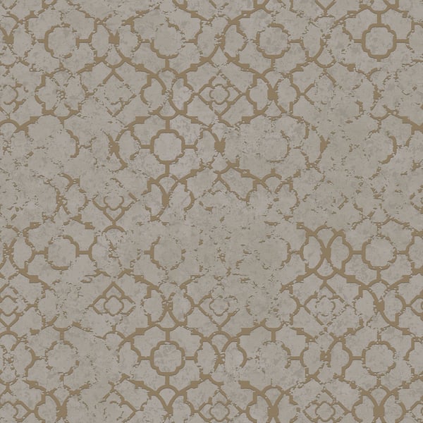 Galerie Wallcoverings Emporium Aged Quatrefoil Galerie Wallcoverings  Gold   - DWP0246-06