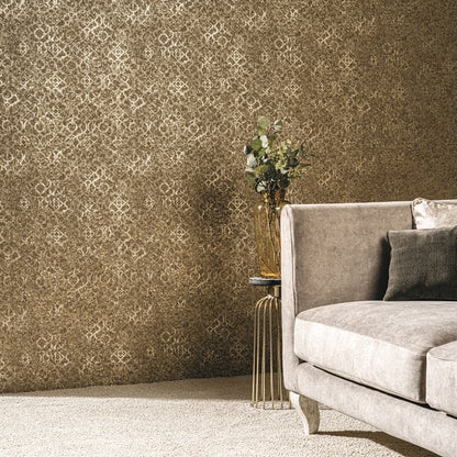 Galerie Wallcoverings Emporium Aged Quatrefoil Galerie Wallcoverings  Gold   - DWP0246-07