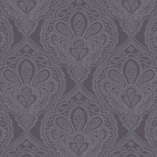Galerie Wallcoverings Emporium Mehndi Damask Galerie Wallcoverings  Purple, Lilac   - DWP0247-01