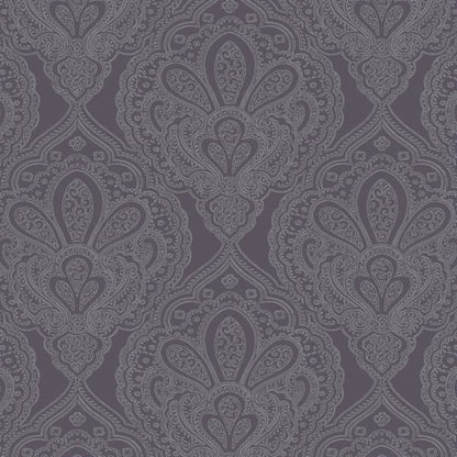 Galerie Wallcoverings Emporium Mehndi Damask Galerie Wallcoverings  Purple, Lilac   - DWP0247-01