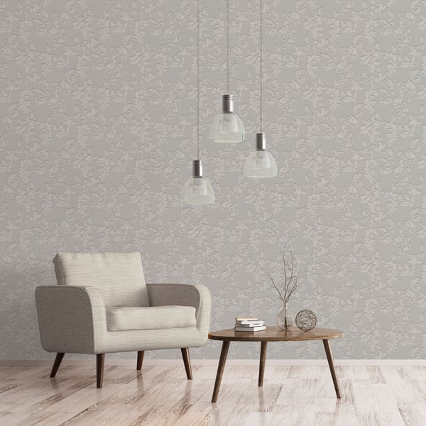 Galerie Wallcoverings Emporium Acanthus trail Galerie Wallcoverings  Silver Grey   - DWP0250-03