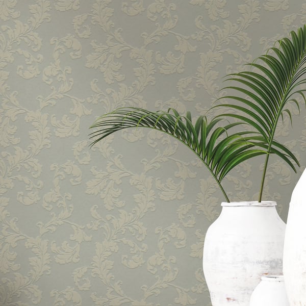 Galerie Wallcoverings Emporium Acanthus trail Galerie Wallcoverings  Silver Grey   - DWP0250-06