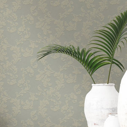 Galerie Wallcoverings Emporium Acanthus trail Galerie Wallcoverings  Silver Grey   - DWP0250-06