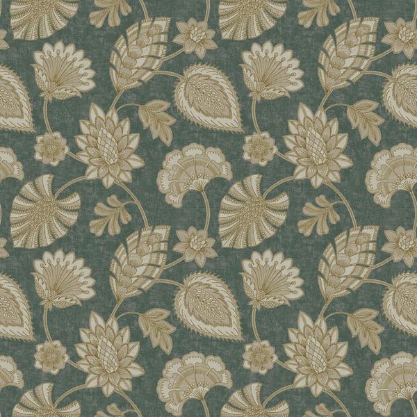 Galerie Wallcoverings Elegance Flower Fan Galerie Wallcoverings  Green   - DWP0351-01