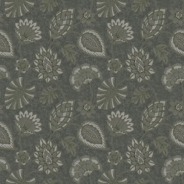 Galerie Wallcoverings Elegance Flower Fan Galerie Wallcoverings  Silver Grey   - DWP0351-02
