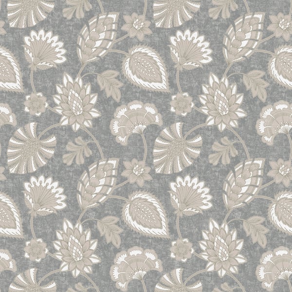 Galerie Wallcoverings Elegance Flower Fan Galerie Wallcoverings  Silver Grey   - DWP0351-04