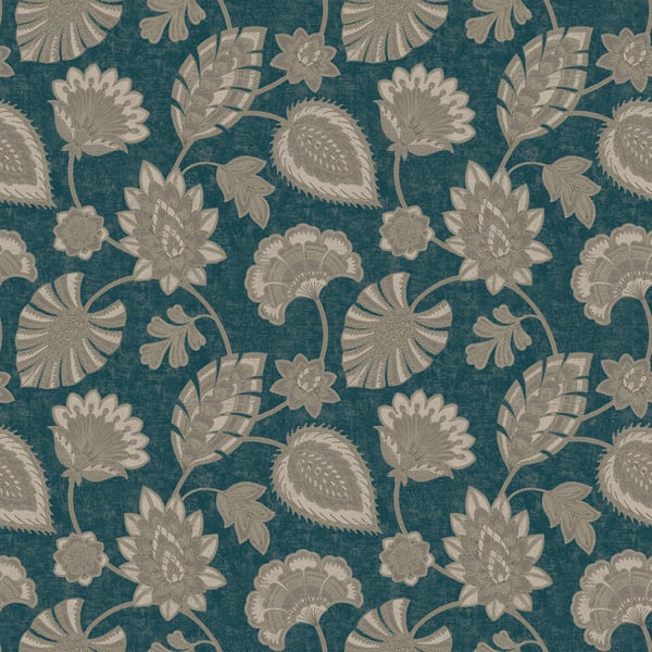 Galerie Wallcoverings Elegance Flower Fan Galerie Wallcoverings  Blue   - DWP0351-05