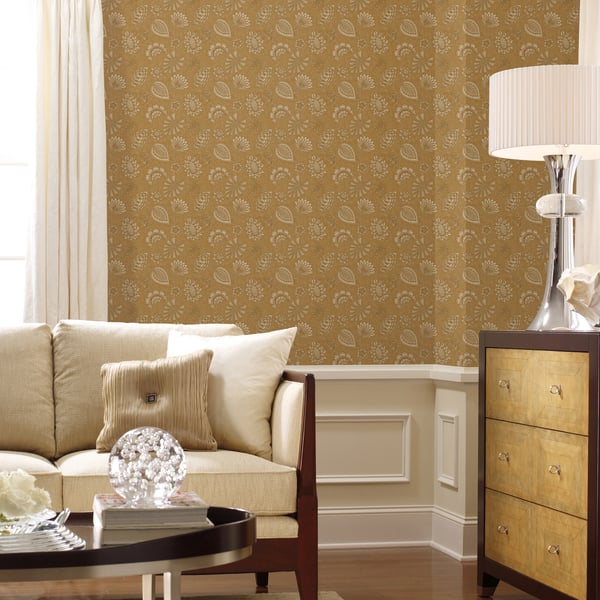 Galerie Wallcoverings Elegance Flower Fan Galerie Wallcoverings  Bronze, Brown   - DWP0351-07