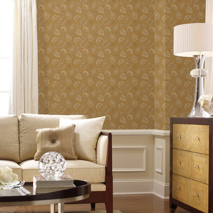 Galerie Wallcoverings Elegance Flower Fan Galerie Wallcoverings  Bronze, Brown   - DWP0351-07