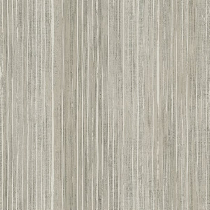 Beige-gray vertical striped textured wallpaper with subtle distressed wood grain pattern.