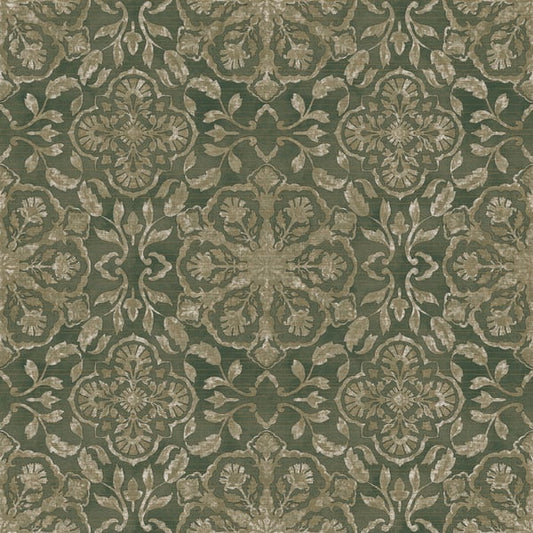 Galerie Wallcoverings Elegance Floral Stripe Galerie Wallcoverings  Green   - DWP0353-01