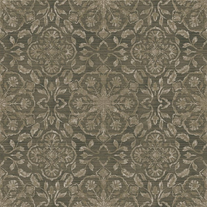 Galerie Wallcoverings Elegance Floral Stripe Galerie Wallcoverings  Bronze, Brown   - DWP0353-02