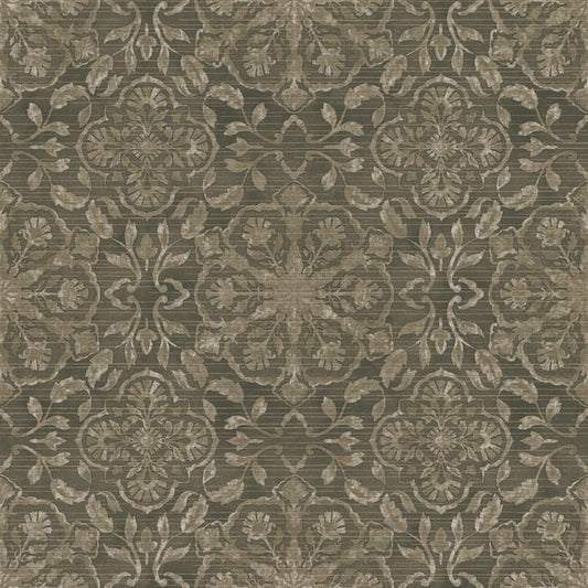 Galerie Wallcoverings Elegance Floral Stripe Galerie Wallcoverings  Bronze, Brown   - DWP0353-02