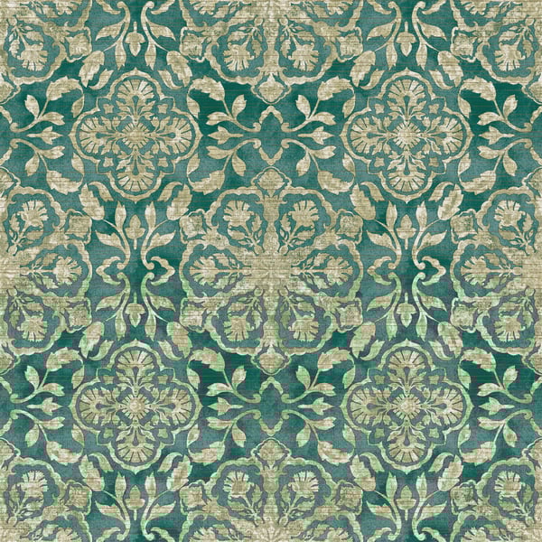 Galerie Wallcoverings Elegance Floral Stripe Galerie Wallcoverings  Green   - DWP0353-05