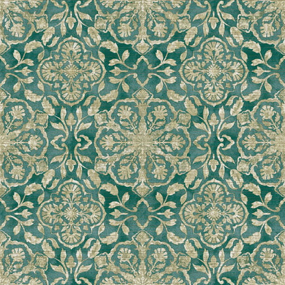 Galerie Wallcoverings Elegance Floral Stripe Galerie Wallcoverings  Green   - DWP0353-05