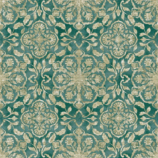 Galerie Wallcoverings Elegance Floral Stripe Galerie Wallcoverings  Green   - DWP0353-05