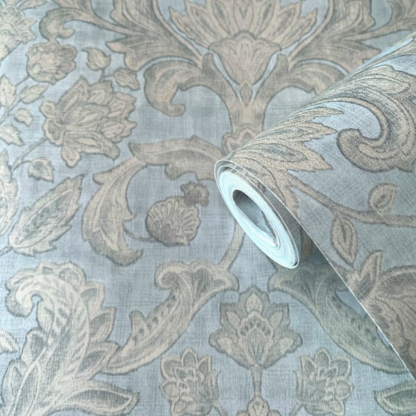 Galerie Wallcoverings Elegance Damask Galerie Wallcoverings Silver Gre ...