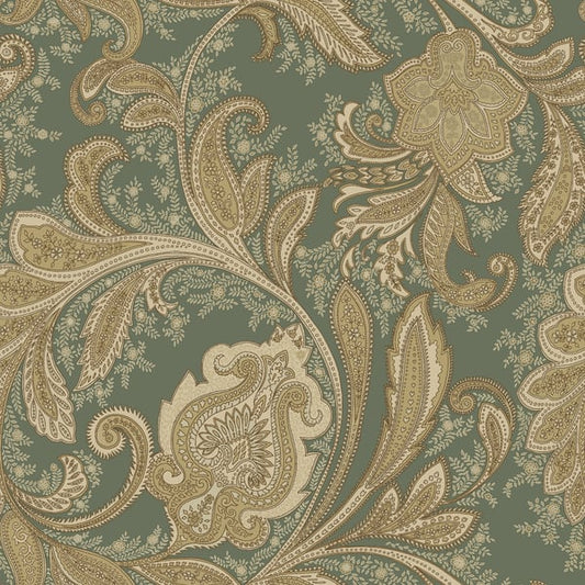 Galerie Wallcoverings Elegance Paisley Galerie Wallcoverings  Green   - DWP0355-01