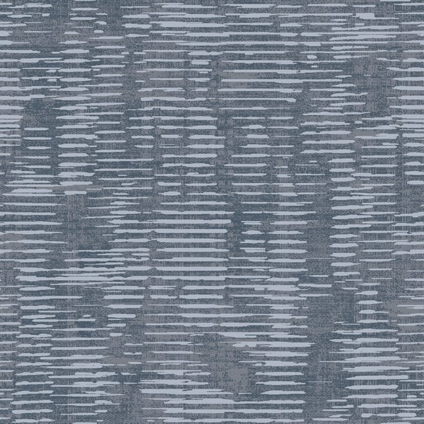 Blue-gray wallpaper with an irregular stripe pattern and subtle shimmer.