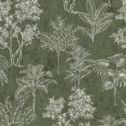 Galerie Wallcoverings Zen Floating Foliage Galerie Wallcoverings  Green   - DWP0361-01