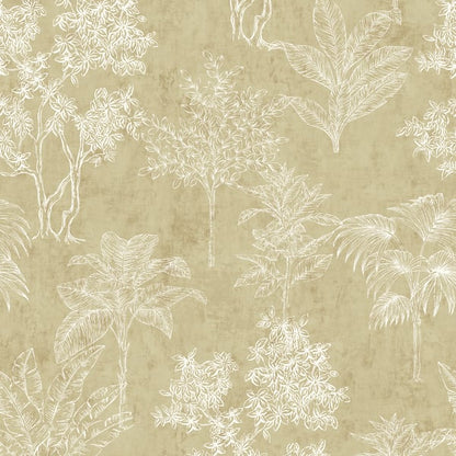 Galerie Wallcoverings Zen Floating Foliage Galerie Wallcoverings  Bronze, Brown   - DWP0361-03