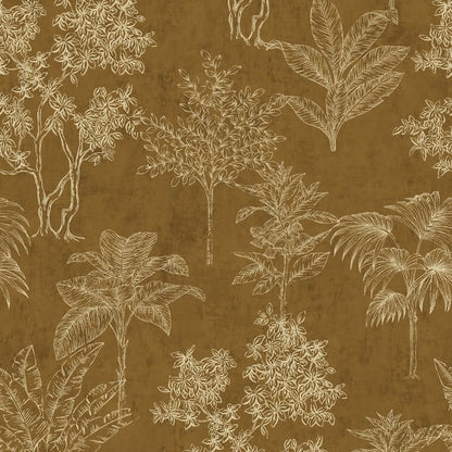 Galerie Wallcoverings Zen Floating Foliage Galerie Wallcoverings  Gold   - DWP0361-04