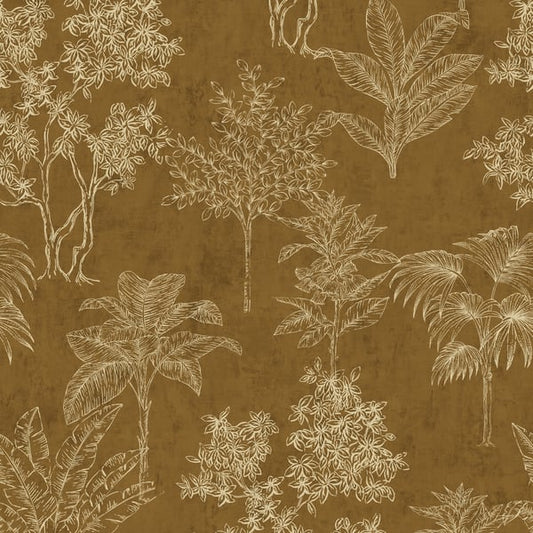 Galerie Wallcoverings Zen Floating Foliage Galerie Wallcoverings  Gold   - DWP0361-04